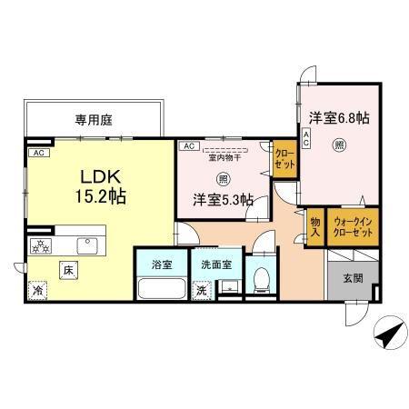 D-ROOMプラーナ(2LDK/1階)の間取り写真