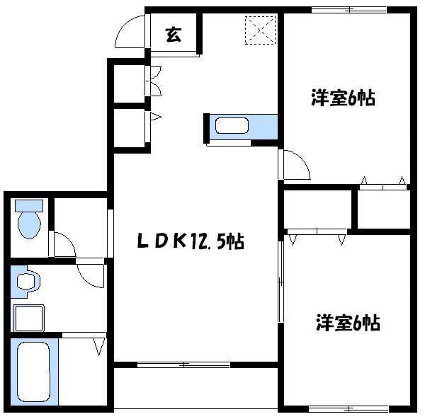 ルージュパルテール(2LDK/1階)の間取り写真