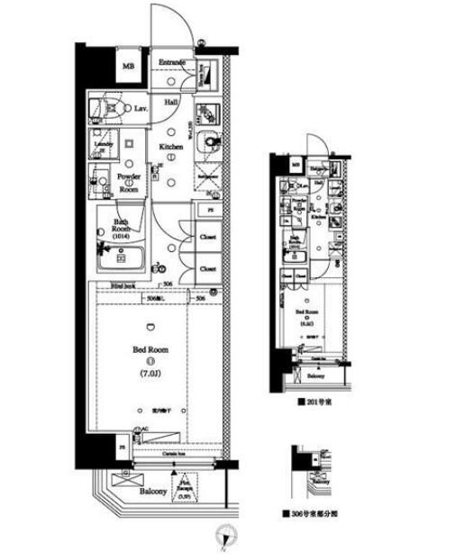 AXAS RESIDENCE 外苑(1K/5階)の間取り写真