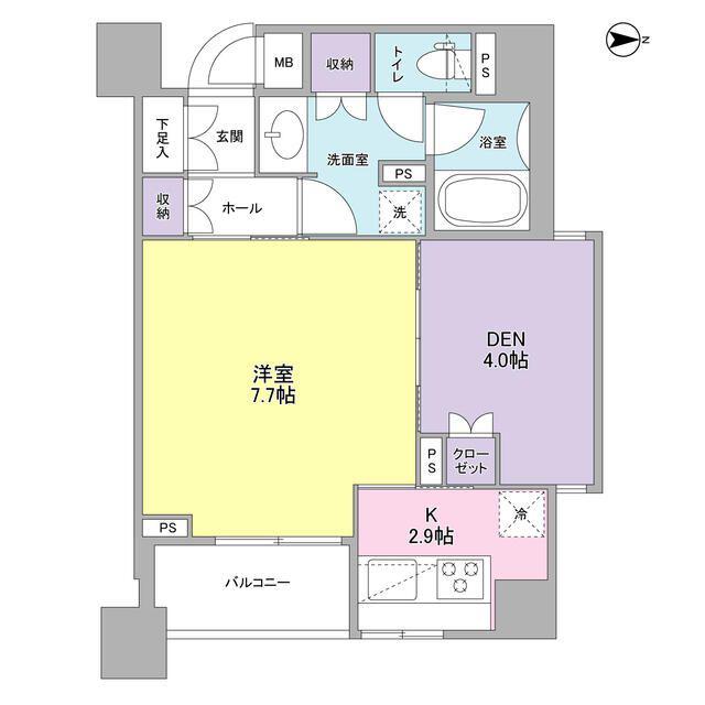 ラクラス新中野(1SK/2階)の間取り写真
