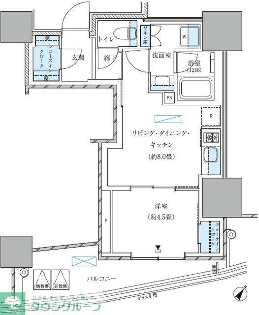 パークアクシス五反田スカイタワー(1LDK/3階)の間取り写真