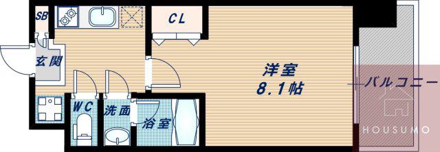 レジディア新大阪(1K/2階)の間取り写真