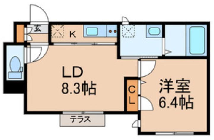 MAISON DE CLARO(1LDK/1階)の間取り写真