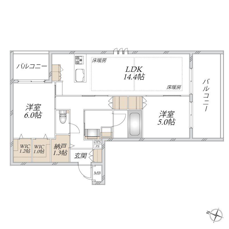 SUN MALL V(2SLDK/2階)の間取り写真