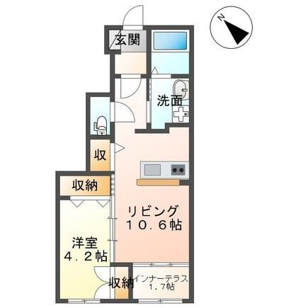 ファブル(1LDK/1階)の間取り写真