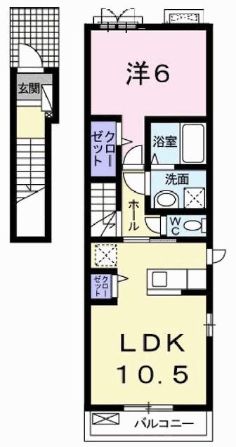 コート・ブリエ(1LDK/2階)の間取り写真