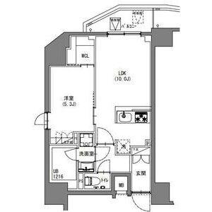 Sレジデンス新宿御苑(1LDK/12階)の間取り写真