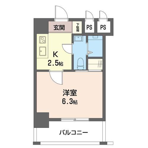 コスモ21(1K/3階)の間取り写真