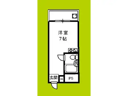 シャトー神崎川(ワンルーム/6階)の間取り写真