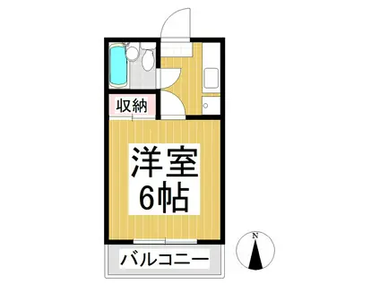 ハイツ中沢(1K/2階)の間取り写真