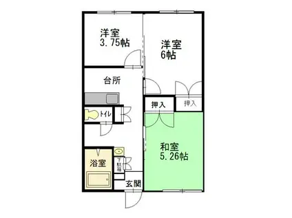 イエローハウス 3Kタイプ(3K/1階)の間取り写真