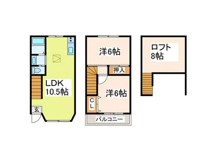 コア松崎(2SLDK/1階)の間取り写真