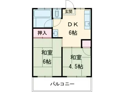 大栄コーポ(2DK/3階)の間取り写真