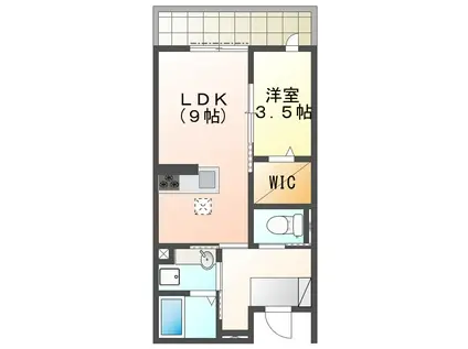 ガーデンアークA(1LDK/2階)の間取り写真