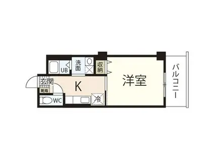 山田オフィスビル(1K/4階)の間取り写真