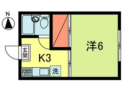 松島ハイツ(1K/1階)の間取り写真