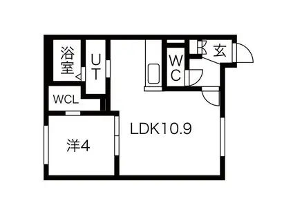 ROI CHIC(1LDK/1階)の間取り写真