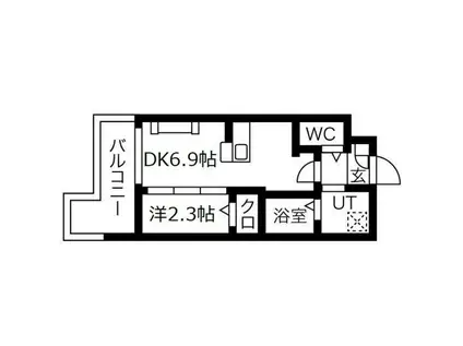 ALMO CASA三国ケ丘(1DK/3階)の間取り写真