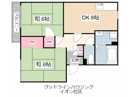 メゾンたかじゅんNO2(2DK/2階)の間取り写真