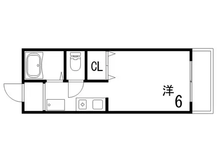 フローラ六甲(ワンルーム/2階)の間取り写真
