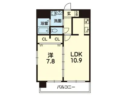 ドノーレ銀座通(1LDK/8階)の間取り写真