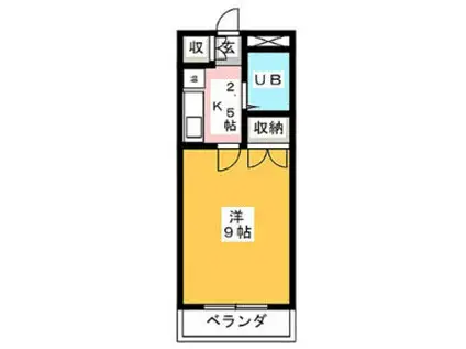 シャトー大根(1K/4階)の間取り写真