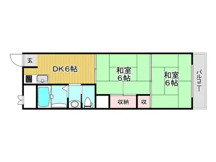 ニュー京阪マンション(2DK/2階)の間取り写真