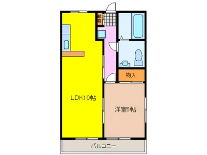 レジデンス桜田(1LDK/3階)の間取り写真