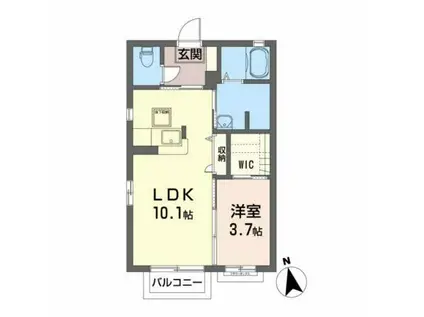 KUBO HOUSE(1LDK/1階)の間取り写真