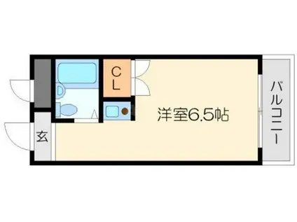 明和ハイツ南江口(ワンルーム/6階)の間取り写真