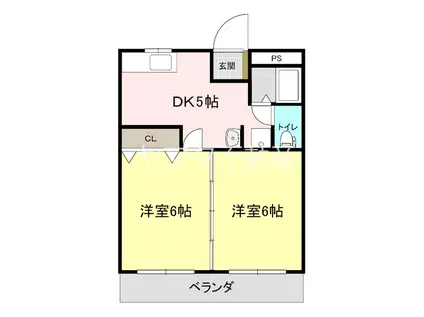 塚田ハイツ(2DK/3階)の間取り写真