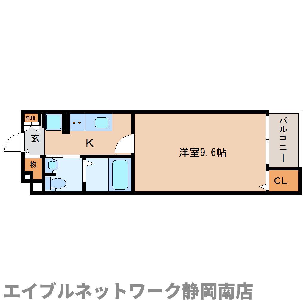 アンジュS&E(1K/4階)の間取り写真