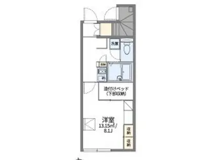 レオパレスアトリオ師岡(1K/1階)の間取り写真