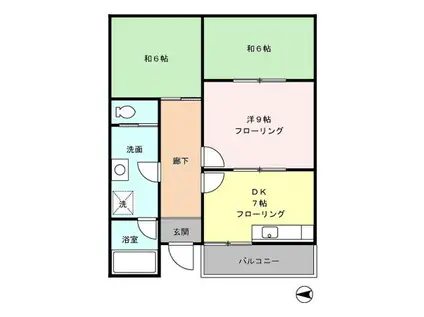 田波ビル(3DK/2階)の間取り写真