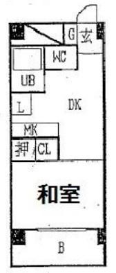 イトーピア野里(1DK/5階)の間取り写真