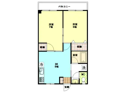 第3セブンサーペント(2DK/3階)の間取り写真