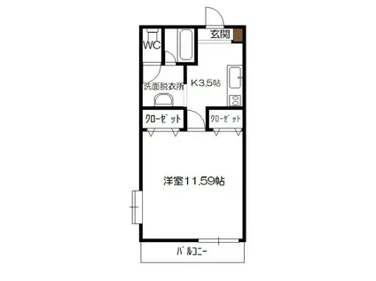 サザン27前川ビル(1K/1階)の間取り写真