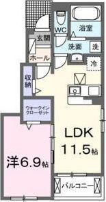 アルバ ティエラ(1LDK/1階)の間取り写真