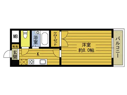 インテリジェントコーポNO10(1K/6階)の間取り写真