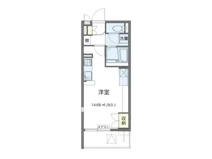 日野万願寺(ワンルーム/2階)の間取り写真