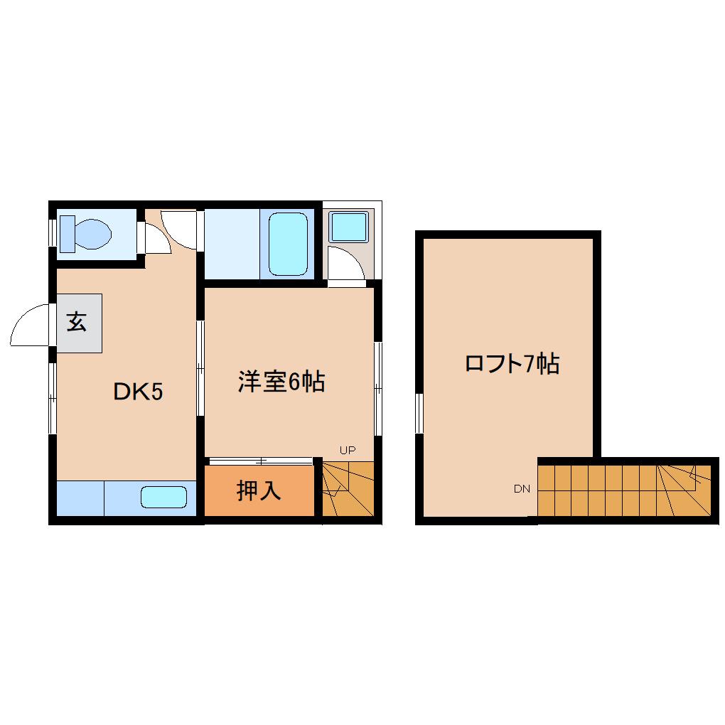 エムズ富雄(1SDK/3階)の間取り写真