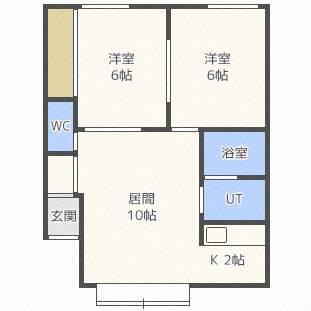 ゴールド五号館(2LDK/1階)の間取り写真