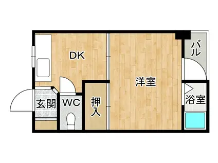 カンキマンション(1DK/2階)の間取り写真