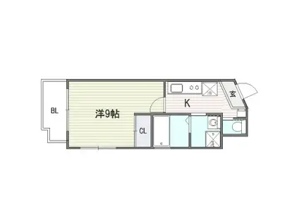 海星オリオン(1K/4階)の間取り写真