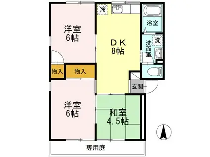 ファミール三好 A棟(3DK/1階)の間取り写真