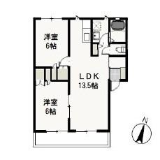 ボミュールメゾン(2LDK/1階)の間取り写真