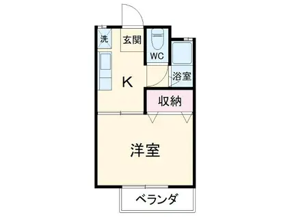 クレールO(1K/2階)の間取り写真