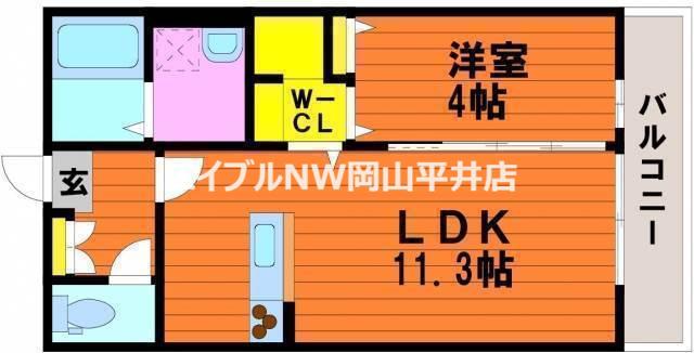 アルカ・ソラーレIII(1LDK/1階)の間取り写真