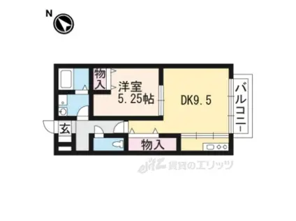 セジュールコウハナC棟(1LDK/2階)の間取り写真