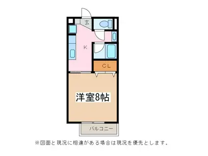 サープラスハーモニー(1K/1階)の間取り写真